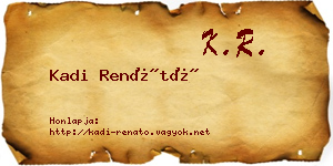 Kadi Renátó névjegykártya